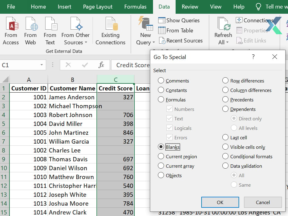 performing missing value imputation in excel