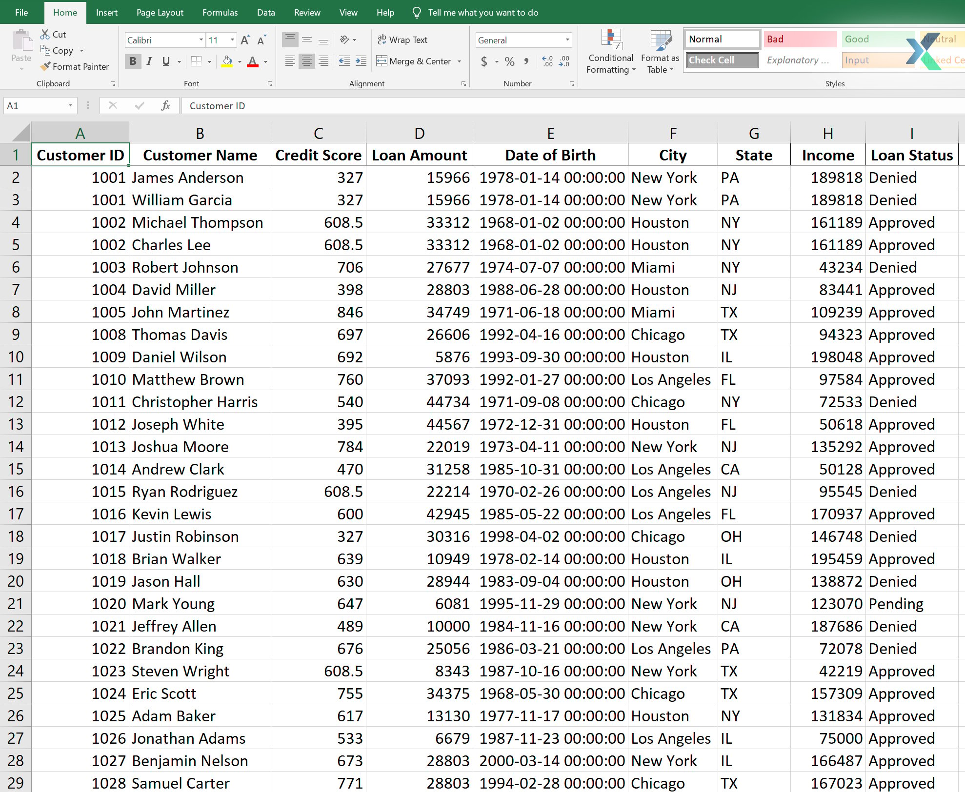 performing missing value imputation in excel