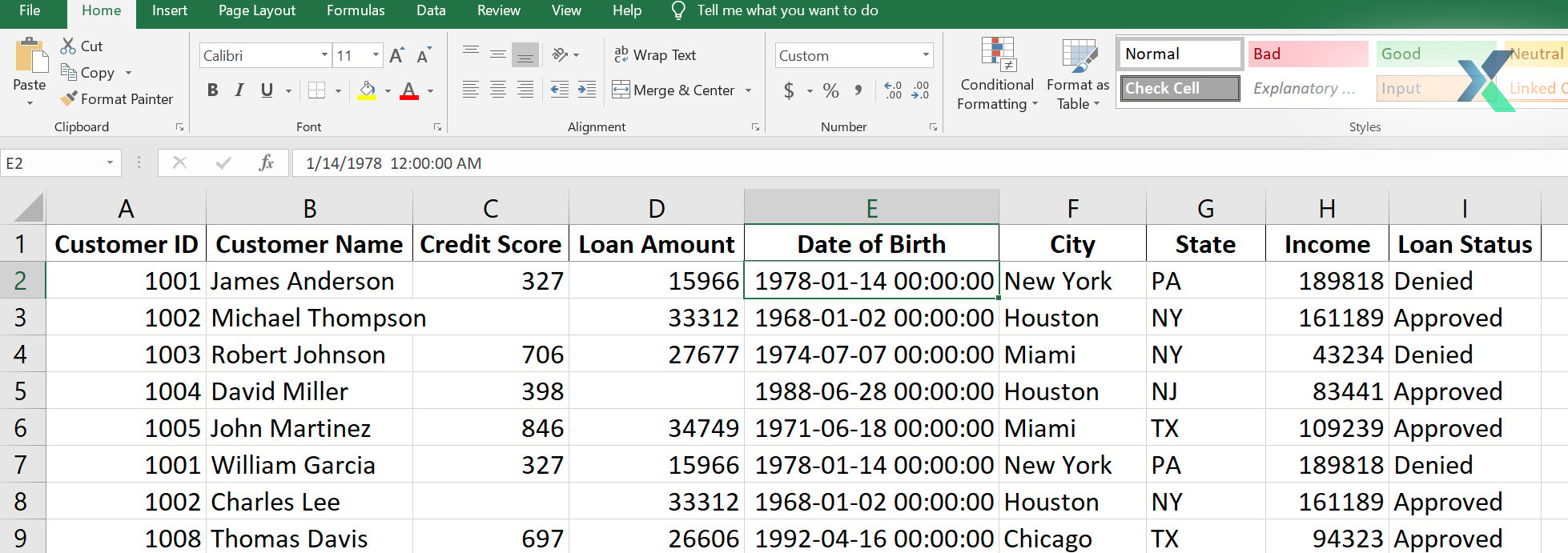 data typecasting in excel