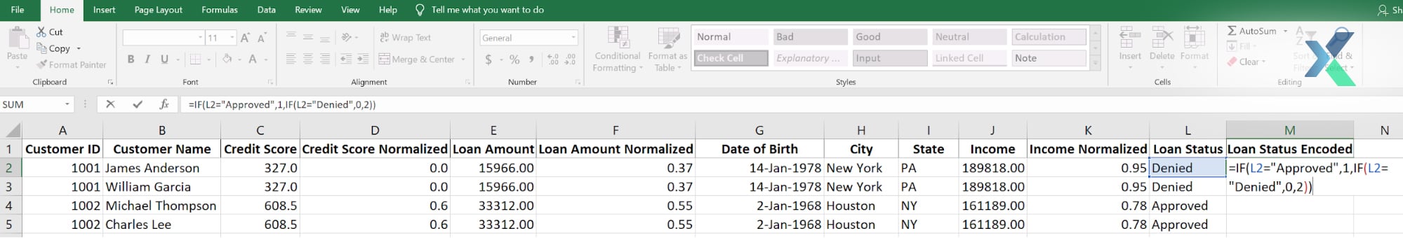 encoding data in excel