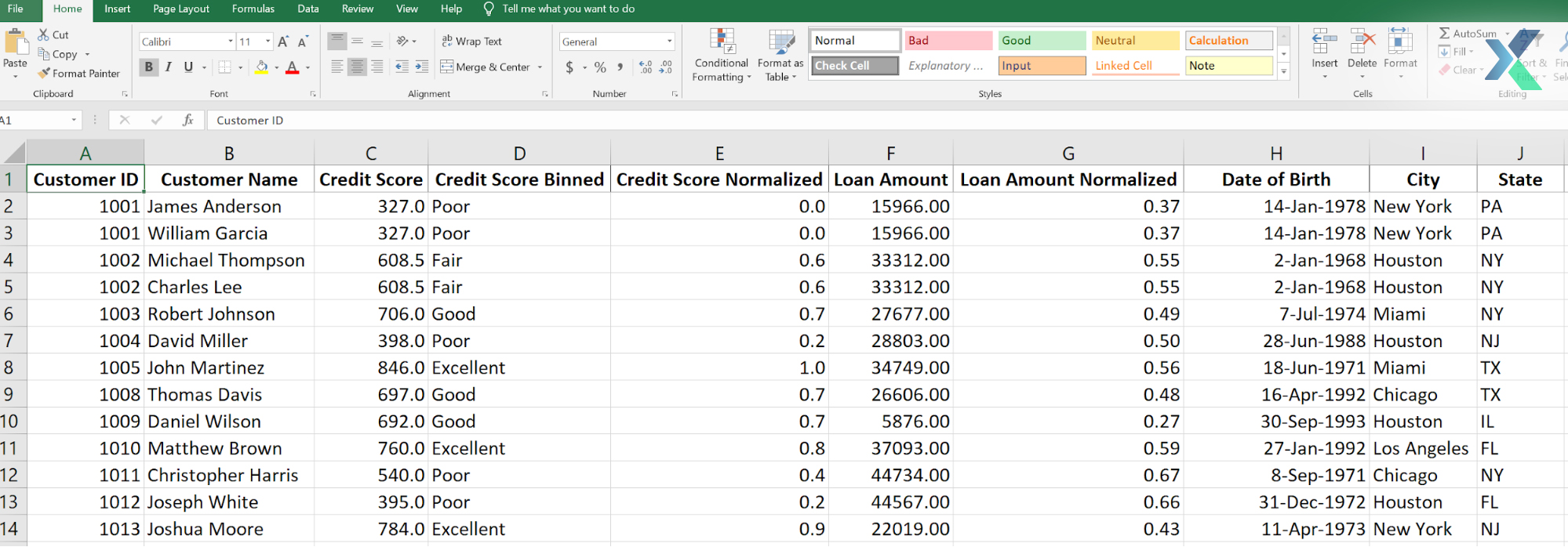 binning data in excel