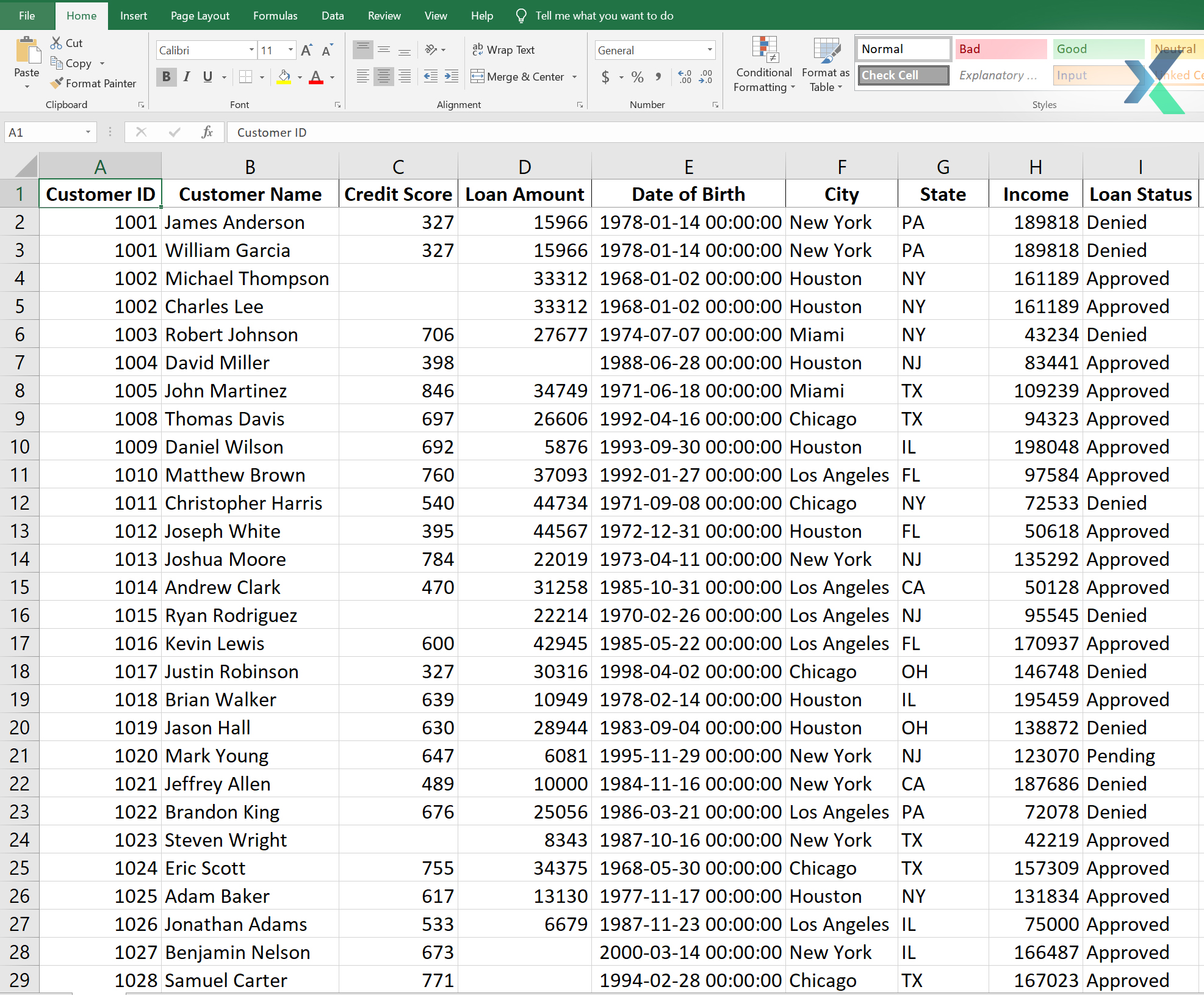 correcting data inconsistencies in excel