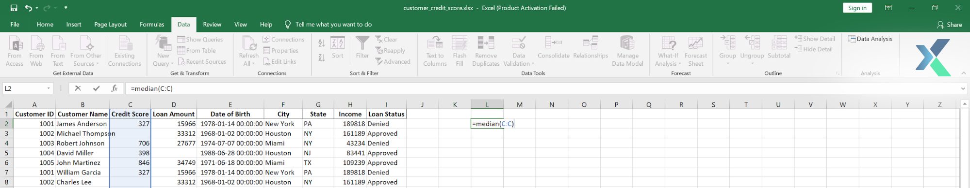 performing missing value imputation in excel