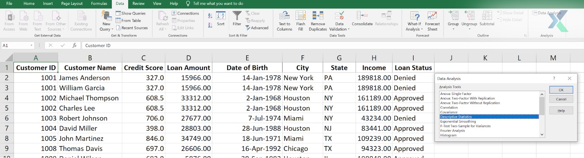 calculating summary statistics in excel